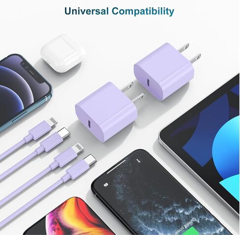 Phone Charger Fast Charging 3 FT, Long USB C to Lighting Cable 3 Foot with 20W USB C Rapid Phone Charger Block, Compatible with iPhone 14 Pro/13Pro Max/12/11Pro/Mini, 2 Pack-White in Saudi Arabia