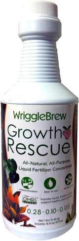 Organic Liquid Fertilizer Concentrate from Worm Castings. Non-Toxic, All-Purpose, Plant Food for Gardens, Vegetables, Fruits, Houseplants, Seed Starters, and Ornamentals. Makes 8 Gallons. in Saudi Arabia