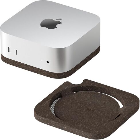 Hagibis Mac Mini Stand ، سطح المكتب الأسود الجوز المكتبي حامل كمبيوتر محمول مقاوم للغبار تبريد الجبل. in Kuwait