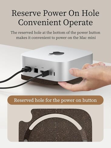 Hagibis Mac Mini Stand ، سطح المكتب الأسود الجوز المكتبي حامل كمبيوتر محمول مقاوم للغبار تبريد الجبل. in Kuwait