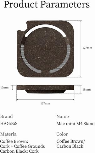 Hagibis Mac Mini Stand ، سطح المكتب الأسود الجوز المكتبي حامل كمبيوتر محمول مقاوم للغبار تبريد الجبل. in Kuwait