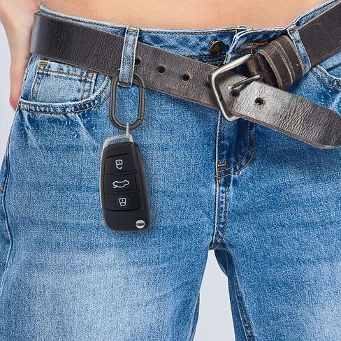 3 PCS Oval Carabiner Key Ring, Metal Snap Spring Buckle Clip for Keychains, Heavy Duty O Ring Carabiner Clasp for Purse, DIY Crafts, Outdoors - Silver in Kuwait