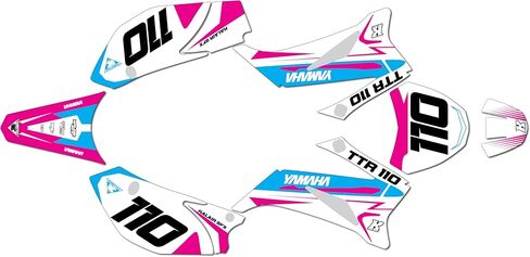 مجموعة الرسومات ل yamaha ttr110 (2008-2023) سلسلة evader cyan magenta 16 dird الدراجة المخصصة لسباق الرسم. in Saudi Arabia