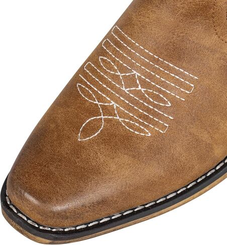 SheSole Women's Western Cowgirl Boots Knee High Embroidered Square Toe Cowboy Boots Side Zipper in Saudi Arabia