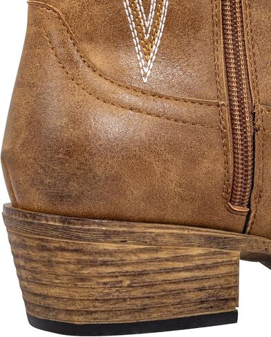 SheSole Women's Western Cowgirl Boots Knee High Embroidered Square Toe Cowboy Boots Side Zipper in Saudi Arabia