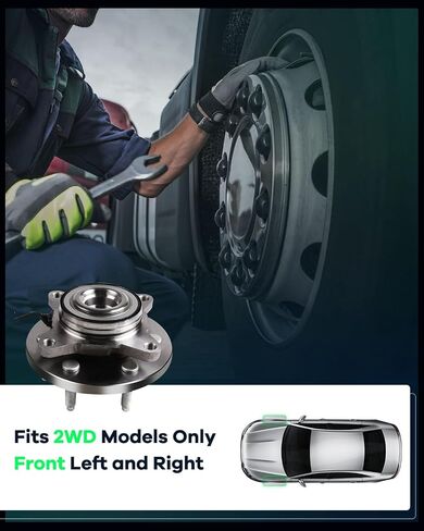 محمل عجلة Scitoo وتجميع المحور مجموعة 2 حزمة يناسب 2007-2012 ل Ford Expedition Front Hub مع 6 العروات 515094 2WD in Saudi Arabia