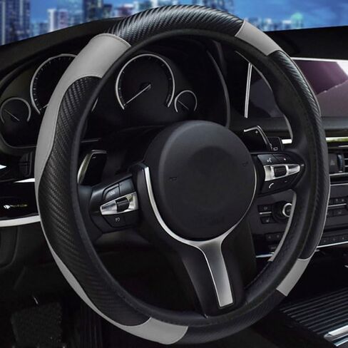 Car Steering Wheel Cover for Mazda CX-9 II 2016-2023, Steering Wheel Covers Protector PU Leather Breathable Anti Slip Interior Accessories,C/Black in Saudi Arabia