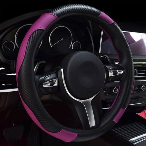 Car Steering Wheel Cover for Mazda CX-9 II 2016-2023, Steering Wheel Covers Protector PU Leather Breathable Anti Slip Interior Accessories,C/Black in Saudi Arabia