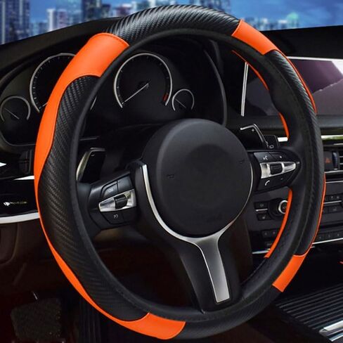 Car Steering Wheel Cover for Mazda CX-9 II 2016-2023, Steering Wheel Covers Protector PU Leather Breathable Anti Slip Interior Accessories,C/Black in Saudi Arabia