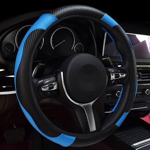 Car Steering Wheel Cover for Mazda CX-9 II 2016-2023, Steering Wheel Covers Protector PU Leather Breathable Anti Slip Interior Accessories,C/Black in Saudi Arabia