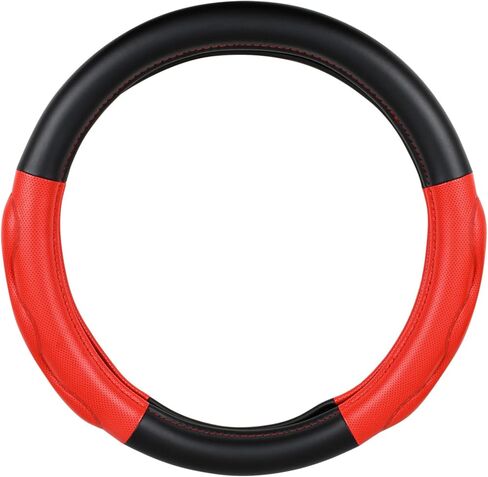 GG Grand General 54079 18 inches Deluxe Plus Steering Wheel Cover Full Black with Red Comfort Pad in Saudi Arabia