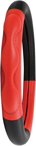 GG Grand General 54079 18 inches Deluxe Plus Steering Wheel Cover Full Black with Red Comfort Pad in Saudi Arabia