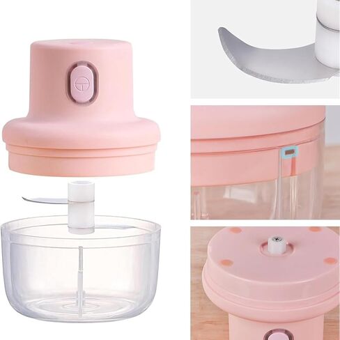 Wireless Food Chopper, 350ml Electric Garlic Food Chopper, USB Rechargeable Cordless Blender Processor Crusher For Onion Garlic Pepper Meat Mincer/Grinder/Puree Food - White in Saudi Arabia