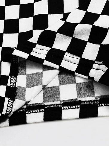 NEON NATION Checker Print Pattern Sleeveless Crop Tank Top in Kuwait
