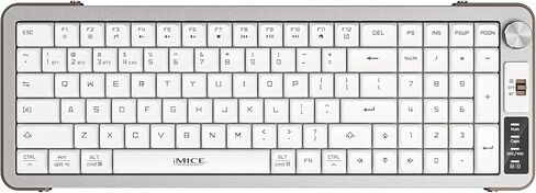 لوحة المفاتيح اللاسلكية مع مقبض الصوت ، 2.4G+Bluetooth لوحة المفاتيح متعددة الأجهزة USB-C قابلة لإعادة شحنها ، مفتاح مضغوط مع لوحة أرقام ، مفاتيح مقص مريحة للفوز/MAC ، الأسود in Kuwait