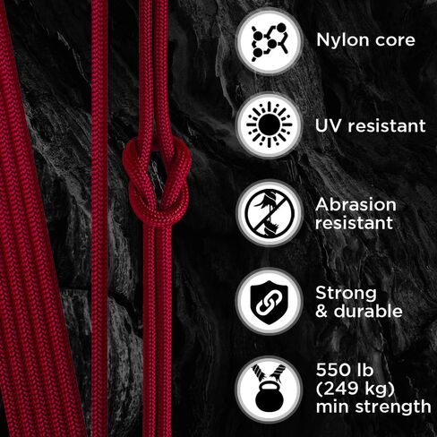 TECEUM Paracord Type III 550 Dark Grey – 50 ft – 4mm – Tactical Rope MIL-SPEC – Outdoor para Cord –Camping Hiking Fishing Gear and Equipment – EDC Parachute Cord – Strong Survival Rope in Saudi Arabia