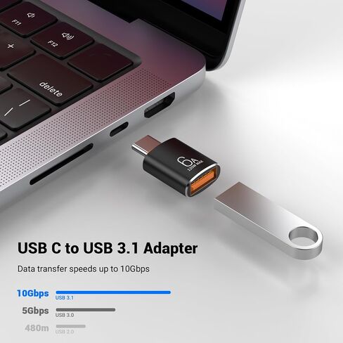 8 Pack 10Gbps/120W Type C Male to USB Female OTG Adapter, Orange USB C to USB3.1 Adapter for Smartphone, PC, Laptop, Tablet, Keyboard etc. in Kuwait