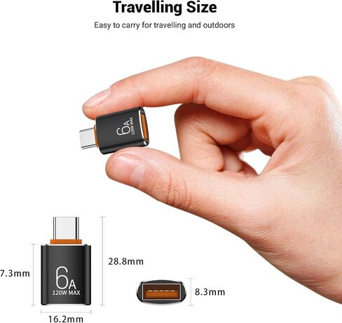 8 Pack 10Gbps/120W Type C Male to USB Female OTG Adapter, Orange USB C to USB3.1 Adapter for Smartphone, PC, Laptop, Tablet, Keyboard etc. in Kuwait