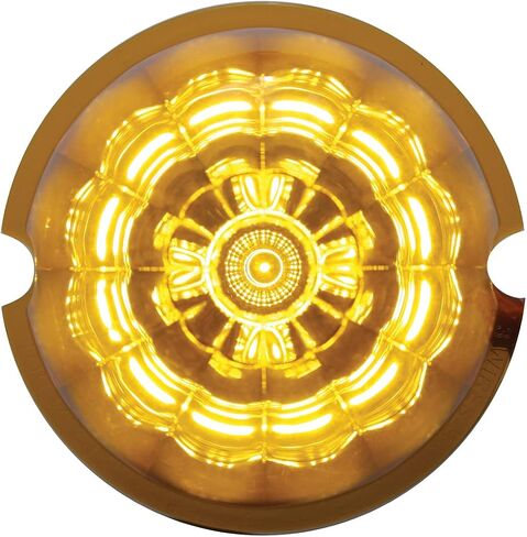 United Pacific 39349 Bright 17led Reflector Watermelon Maze Cab Light ، عدسة بولي كربونات ، مساكن مختومة ، DOT/SAE - عدسة Amber LED/AMBER - وحدة واحدة in Saudi Arabia