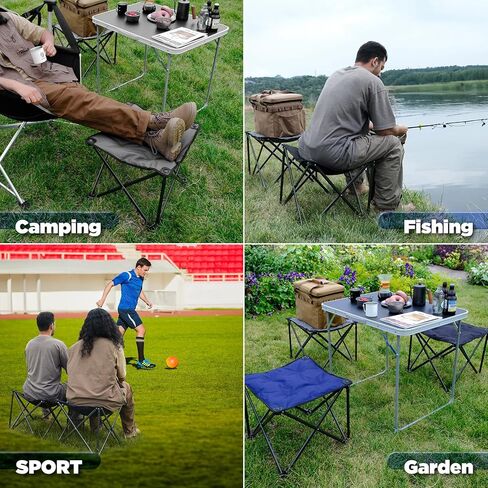 FUNDANGO 2Pack Portable Stool for Camping Fishing Hiking with Carrying Bag(Navy/Black) in Kuwait