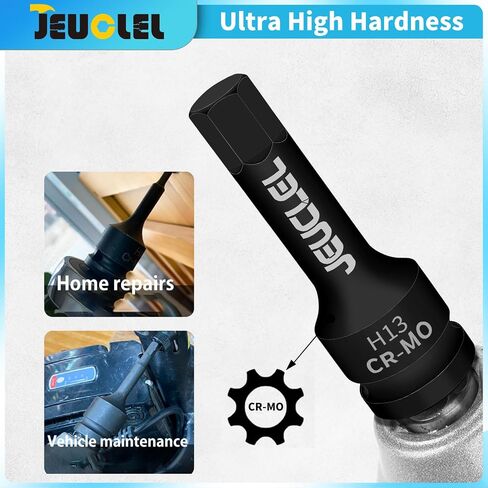 2pcs 8mm hex effect مقبس بت ، H8 1/2 بوصة محرك الأقراص Allen ، محول CR-MO الصلب سداسي سداسية محول لروح الربط الكهربائية in Kuwait