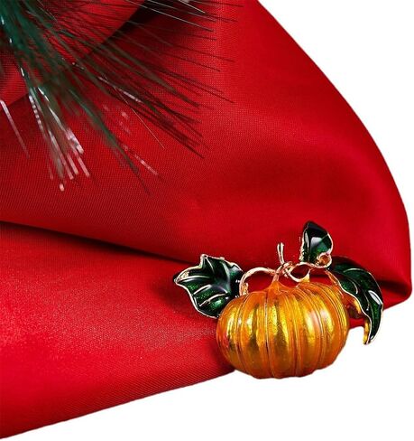 Pumpkin Brooch Pin for Women Fashion Dainty Enamel Green Leaf Pumpkin Crystal Brooch Pin Halloween Holiday Party Backpack Hat Costume Accessories Jewelry in Saudi Arabia