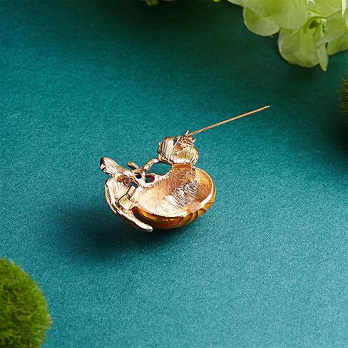 Pumpkin Brooch Pin for Women Fashion Dainty Enamel Green Leaf Pumpkin Crystal Brooch Pin Halloween Holiday Party Backpack Hat Costume Accessories Jewelry in Saudi Arabia