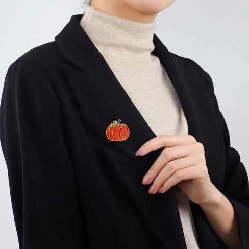 Pumpkin Brooch Pin for Women Fashion Dainty Enamel Green Leaf Pumpkin Crystal Brooch Pin Halloween Holiday Party Backpack Hat Costume Accessories Jewelry in Saudi Arabia