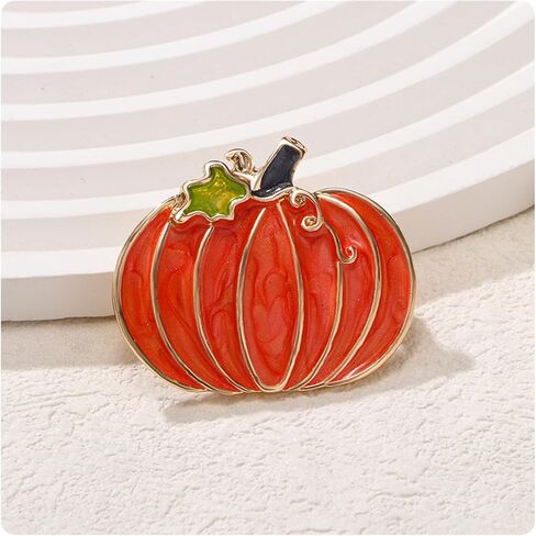 Pumpkin Brooch Pin for Women Fashion Dainty Enamel Green Leaf Pumpkin Crystal Brooch Pin Halloween Holiday Party Backpack Hat Costume Accessories Jewelry in Saudi Arabia
