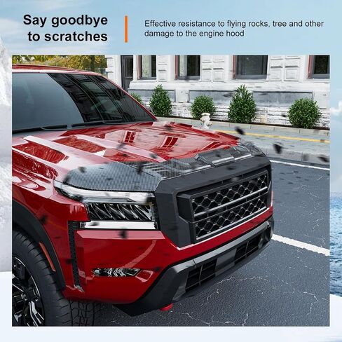 Powoq Hood Deflector متوافق مع 2022-2025 Nissan Frontier Deflector ABS Glossy Black Shield Hood Protector for 2022 2023 2024 2025 Nissan Frontier Associory in Kuwait