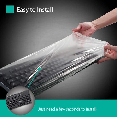 Green Onions Supply[3 Pack Universal Fully Covered Flat Style 0.025mm Wipeable Superb Tactile Feeling Waterproof Anti-Dust Keyboard Cap Cover for Desktop with Numeric Hospital Use in Kuwait