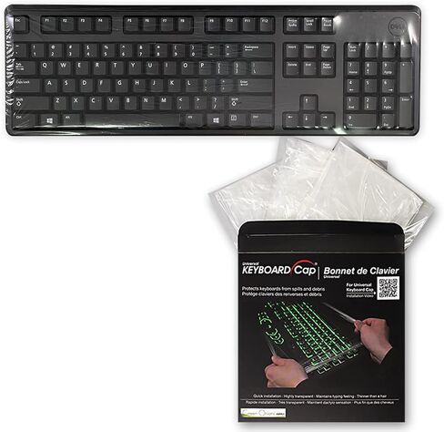 Green Onions Supply[3 Pack Universal Fully Covered Flat Style 0.025mm Wipeable Superb Tactile Feeling Waterproof Anti-Dust Keyboard Cap Cover for Desktop with Numeric Hospital Use in Kuwait