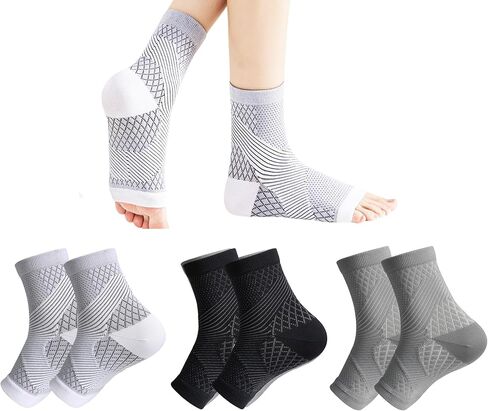 3Pairs Upgrade Neuropathy Socks for Men Women - 20-30 mmHg Soothe Relief Compression Socks - Open Toe Elastic Sock in Saudi Arabia