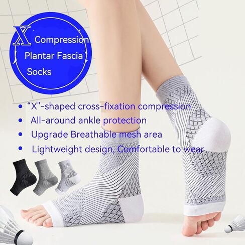3Pairs Upgrade Neuropathy Socks for Men Women - 20-30 mmHg Soothe Relief Compression Socks - Open Toe Elastic Sock in Saudi Arabia