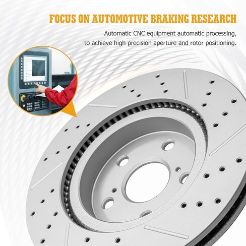 Disc Brake Kits with Pads and Rotors Front & Rear Drilled Slotted Vented Rotor for 2019 2020 2021 Toyota Rav4 2021 2022 2023 Venza 2019 2022 Avalon 2022 Corolla Cross in Kuwait