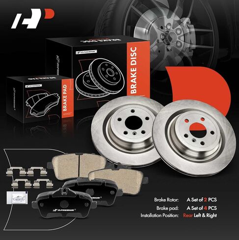 مجموعة A-Premium 6-PC Set 12.99 بوصة (330 مم) دوارات فرامل القرص الخلفية + مجموعة منصات السيراميك متوافقة مع طرز مرسيدس-بنز-ML250 ، ML350 ، ML400 ، GLE300D ، GLE350 ، GLE350 ، GLE400 ، GLE550E in Saudi Arabia