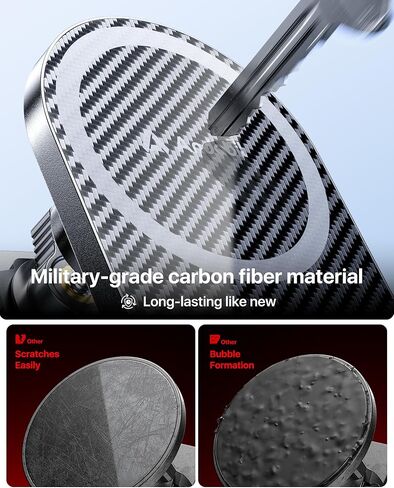 andobil Upgraded for Magsafe Car Mount Pro [Strongest Magnet, Big Phone Friendly] 360° Rotation Magnetic Phone Holder for Car Vent Suitable for iPhone 16/15/14 Pro Max Samsung S25/S24 (Carbon Fiber) in Kuwait