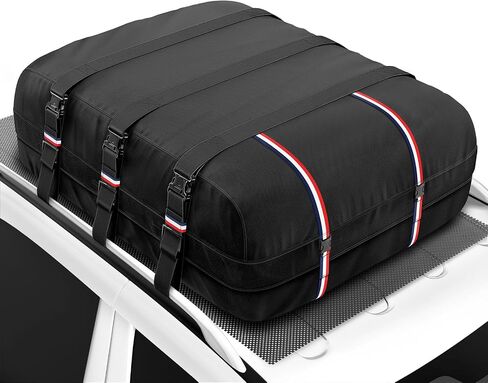 Kylinlucky Soft-Shell Rooftop Cargo Carrier Bag 15 Cubic Feet - Waterproof Car Roof Bag for All Vehicles, Heavy Duty 1200D with Anti-Slip Mat & Door Hooks 46x34x16 Inches (Non-Hard Case Design) in Saudi Arabia