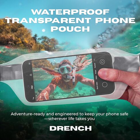 DRENCH IPX8 100% Waterproof Wallet for Men – Floating Dry Bag Pouch with Diving Suit Zipper, Removable Strap & Carabiner Clip – Lightweight Travel Wallet for Swimming, Snorkeling & Outdoor Adventures in Saudi Arabia