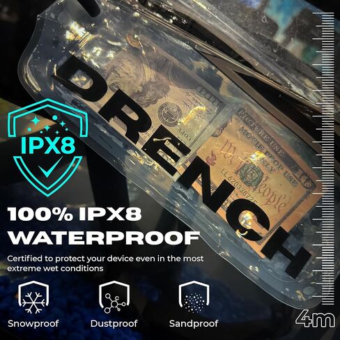 DRENCH IPX8 100% Waterproof Wallet for Men – Floating Dry Bag Pouch with Diving Suit Zipper, Removable Strap & Carabiner Clip – Lightweight Travel Wallet for Swimming, Snorkeling & Outdoor Adventures in Saudi Arabia