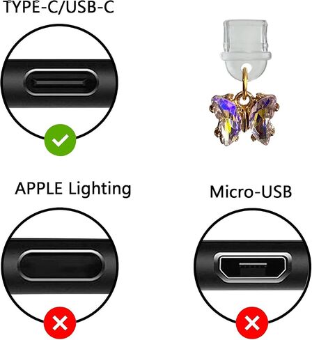 6Pcs Dust Plug Charm Compatible with Kindle Paperwhite 2021，Book Dust-proof Plugs, Type C/USB C Dust Plugs, Gift for Book Lover Readers Men Women in Kuwait