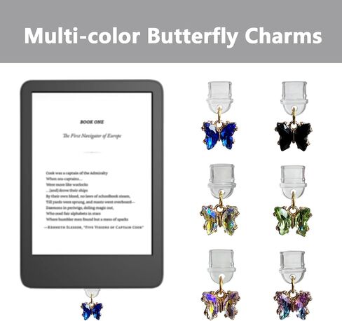 6Pcs Dust Plug Charm Compatible with Kindle Paperwhite 2021，Book Dust-proof Plugs, Type C/USB C Dust Plugs, Gift for Book Lover Readers Men Women in Kuwait