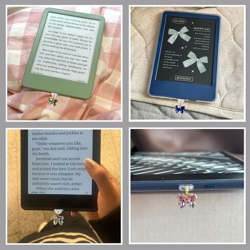 6Pcs Dust Plug Charm Compatible with Kindle Paperwhite 2021，Book Dust-proof Plugs, Type C/USB C Dust Plugs, Gift for Book Lover Readers Men Women in Kuwait
