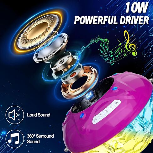 KingSom 3 in 1 Bluetooth Pool Speaker with Pool Fountain Light, 10000mAh Floating Pool Speaker, IP68 Waterproof Hot Tub Speakers, Loud Sound, BT5.4,24H Playtime Rechargeable pool Water Fountain, White in Kuwait