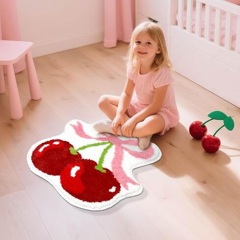 mocsicka cherry bow bash brug pruck لطيف الكرز الوردي بويس حصيرة سوبر سجاد الامتصاص الناعم in Saudi Arabia