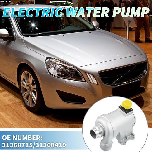 Water Pump No.31368715/31368419 17.3x16.7cm Car Electric Engine Water Pump for Volvo S60 2014-2024 for Volvo S80 2014-2016 Metal Silver Tone in Saudi Arabia