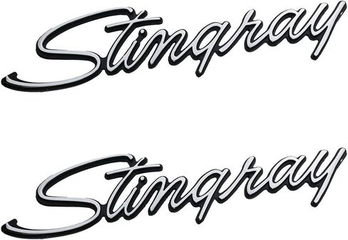 2Pcs Stingray Emblems Car Badges Front Fender Trim Parts Replacement for 1969-1973 Corvette C3 Chrome in Saudi Arabia