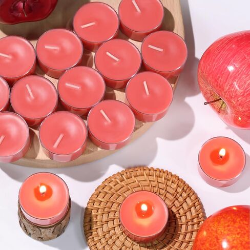 16pcs قرع وقرفة الشموع المعطرة ، وأضواء شاي شمع الصويا البرتقالية مع الزيوت الأساسية ، شموع شاي شاي طويلة محترقة 4H للمنتجع الصحي ، والديكور الرومانسي ، والتأمل ، والعشاء ، والديكور المنزلي in Kuwait