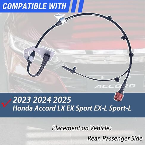 مستشعر سرعة عجلات ABS يمينًا متوافقًا مع 2023 2024 2025 Honda Accord LX Ex Sport Ex-L Sport-L Touring # 47510-30E-H01 in Kuwait