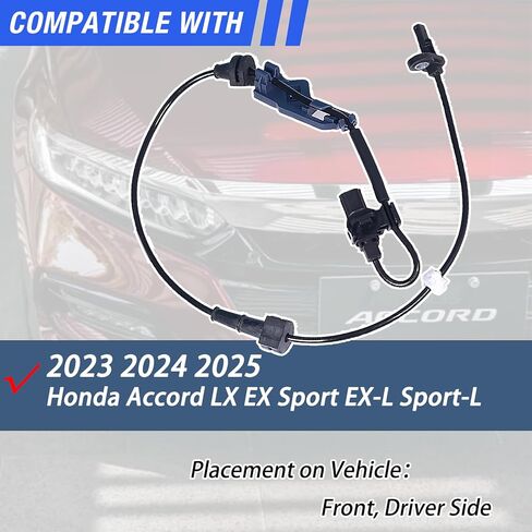 ABS Wheel Speed Sensor Rear Right Compatible with 2023 2024 2025 Honda Accord LX EX Sport EX-L Sport-L Touring # 47510-30E-H01 in Kuwait